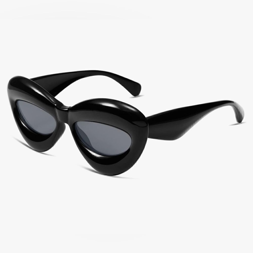 Inflated Cat Eye Black Sunglasses